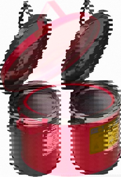 2 Gallon Capacity, Coated Steel, Red Bench Can